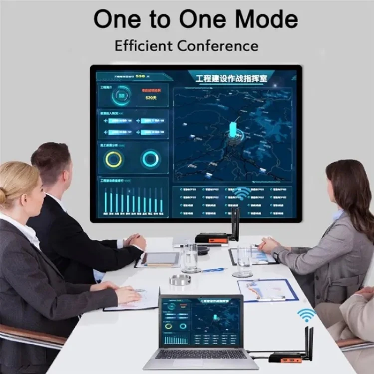 009 200m HD Video Transmitter Receiver WIFI 5.8 Wireless Display Dongle Adapter(US Plug) - Image 4