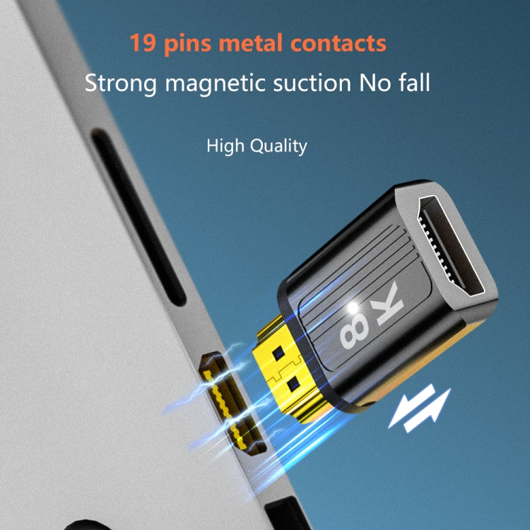 8K 60Hz HDMI Male to HDMI Female Magnetic Adapter (Gun Metal) - Image 5