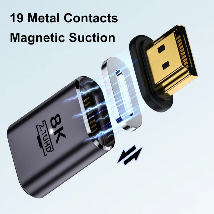 8K 60Hz HDTV to HDTV Magnetic Adapter, 3D Curved Female Vertical Reverse Side - Image 5